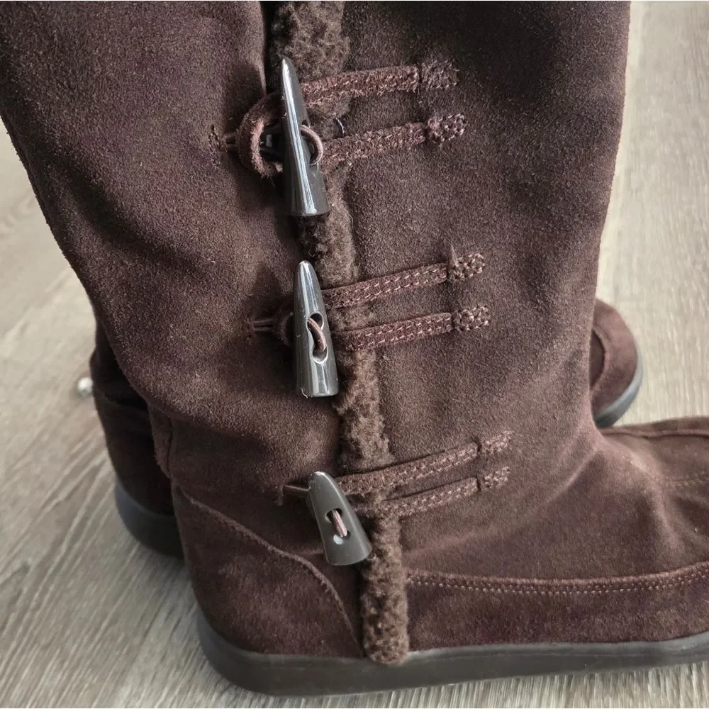 Rocket Dog Women's Brown Suede Shearling Mid Calf Winter Boots Size 9